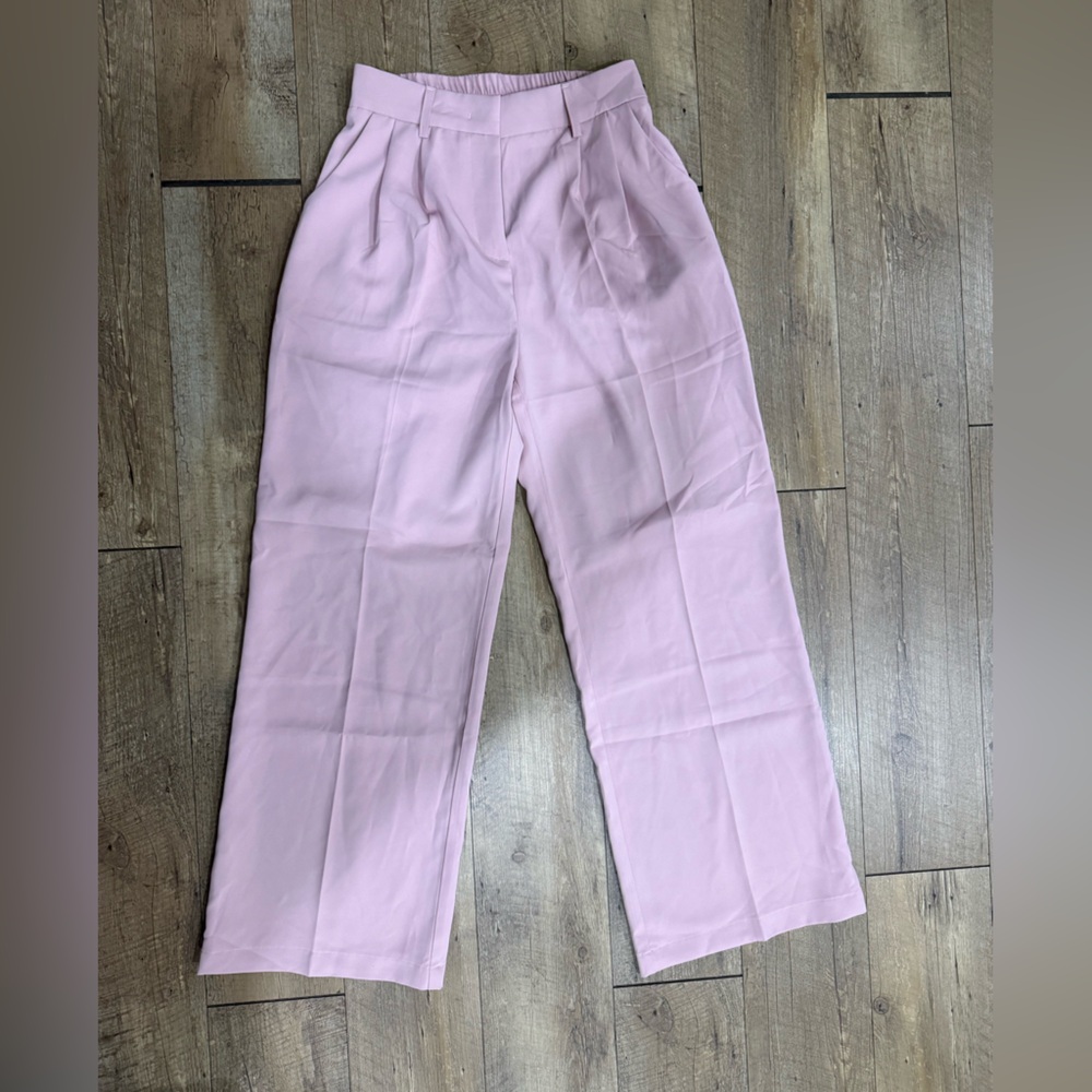 High-Waist Wide Leg Pink Pants